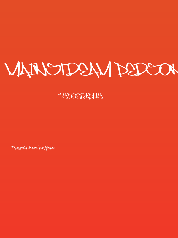 Mainstream PERSONAL USE ONLY Poster