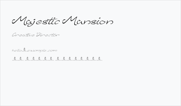 Majestic Mansion Business Card