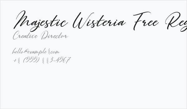 Majestic Wisteria Free Regular Business Card