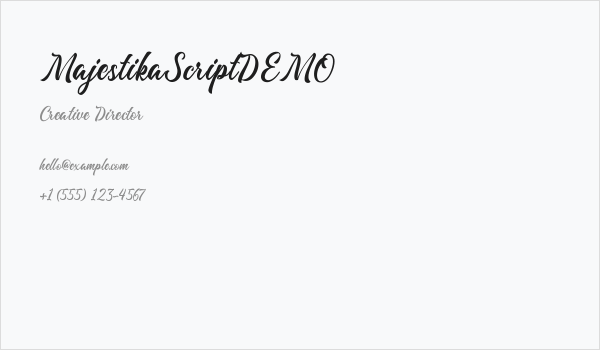 MajestikaScriptDEMO Business Card