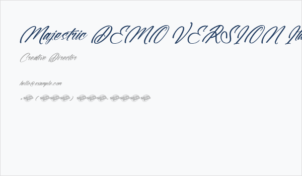 Majestric DEMO VERSION Italic Business Card