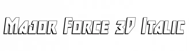 Major Force 3D Italic  नि: शुल्क फ़ॉन्ट्स डाउनलोड