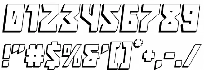 Major Force 3D Italic Font OTHER CHARS