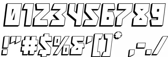 Major Force 3D Italic Font OTHER CHARS