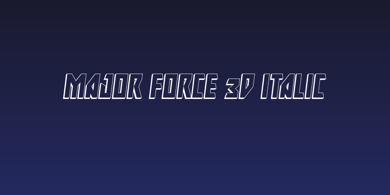 Major Force 3D Italic Social Header