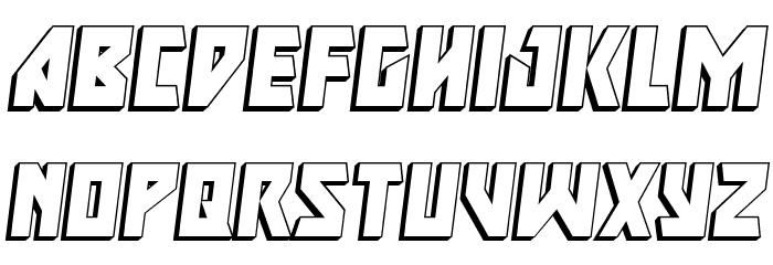 Major Force 3D Italic Font LOWERCASE