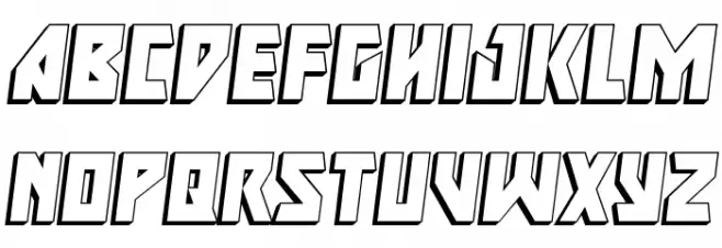 Major Force 3D Italic Font LOWERCASE