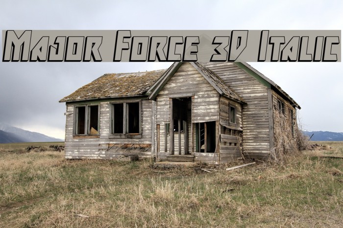 Major Force 3D Italic Font examples