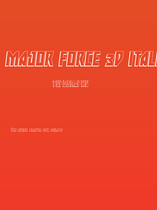 Major Force 3D Italic Poster