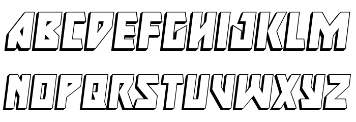 Major Force 3D Italic Font LOWERCASE