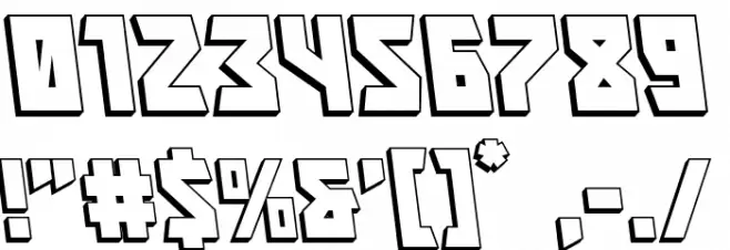 Major Force 3D Leftalic Font OTHER CHARS