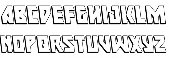 Major Force 3D Leftalic Font LOWERCASE