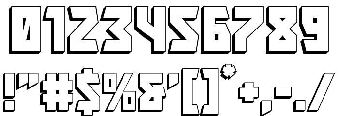 Major Force 3D Font OTHER CHARS