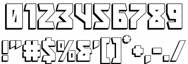 Major Force 3D Font OTHER CHARS