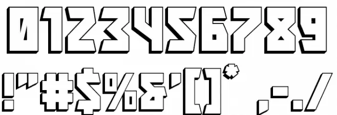 Major Force 3D Font OTHER CHARS