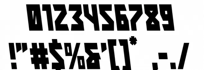 Major Force Condensed Leftalic Font OTHER CHARS