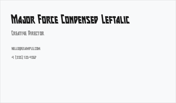 Major Force Condensed Leftalic Business Card