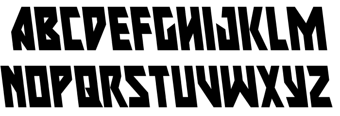 Major Force Condensed Leftalic Font LOWERCASE