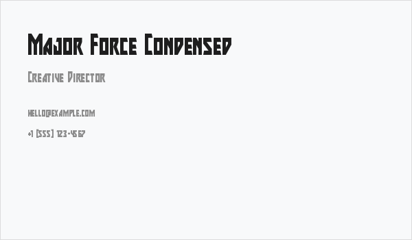 Major Force Condensed Business Card