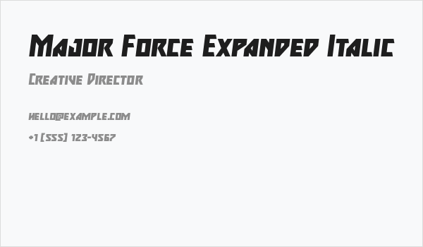 Major Force Expanded Italic Business Card