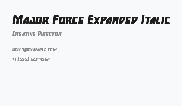 Major Force Expanded Italic Business Card