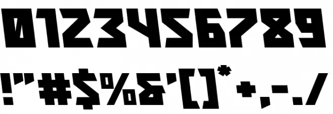 Major Force Expanded Leftalic Font OTHER CHARS