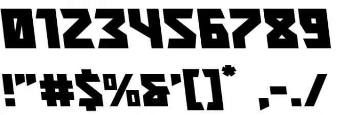 Major Force Expanded Leftalic Font OTHER CHARS