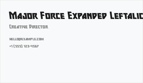 Major Force Expanded Leftalic Business Card