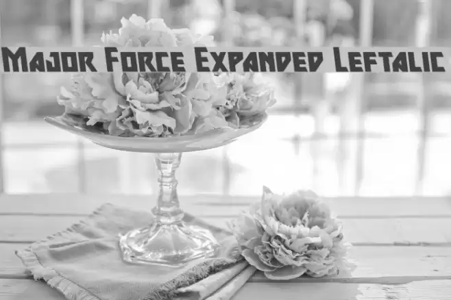 Major Force Expanded Leftalic Font examples