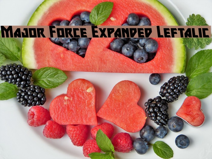 Major Force Expanded Leftalic Font examples