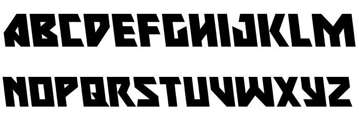 Major Force Expanded Leftalic Font LOWERCASE