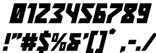 Major Force Extra-Italic Font OTHER CHARS