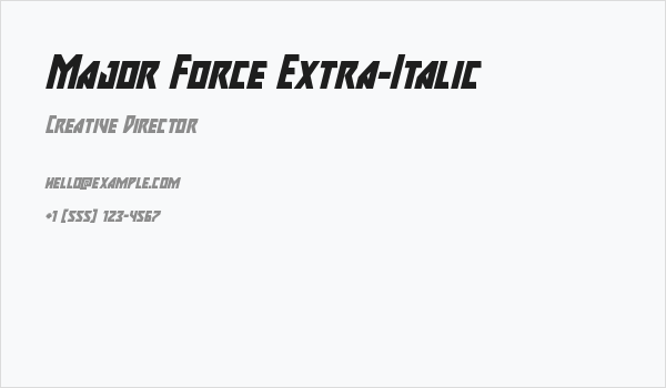 Major Force Extra-Italic Business Card