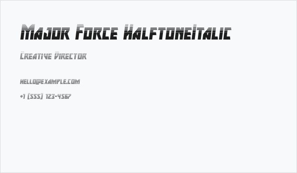 Major Force HalftoneItalic Business Card