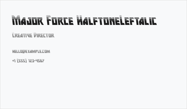 Major Force HalftoneLeftalic Business Card