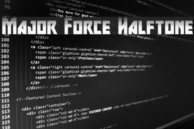 Major Force Halftone Font examples