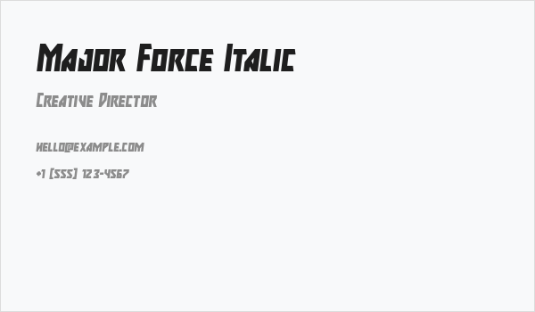 Major Force Italic Business Card