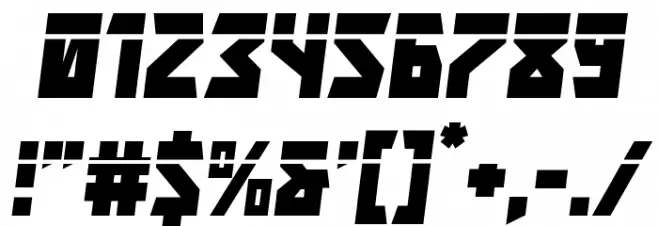 Major Force Laser Italic Font OTHER CHARS