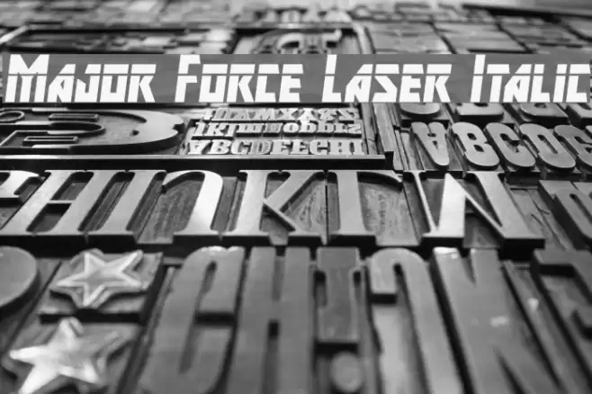 Major Force Laser Italic Font examples