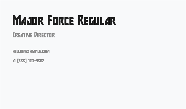 Major Force Regular Business Card
