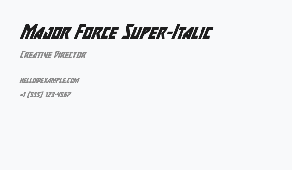 Major Force Super-Italic Business Card