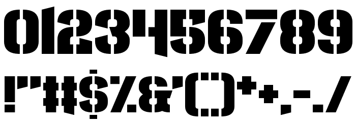 Major League Duty Font OTHER CHARS