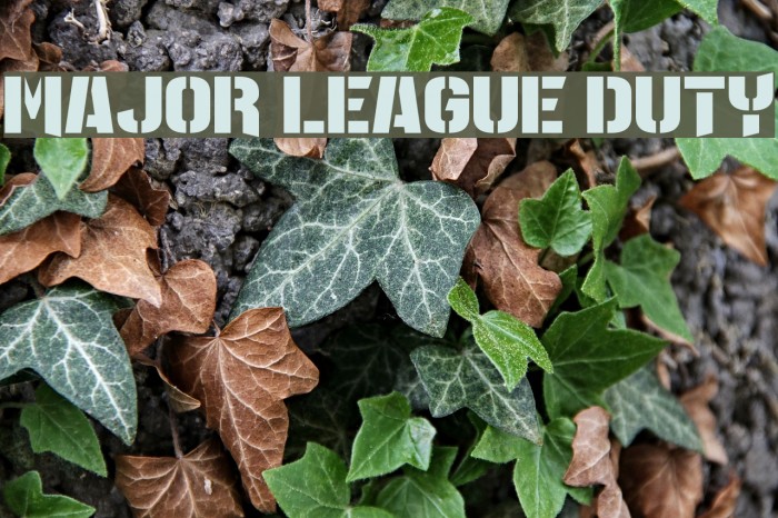 Major League Duty Font examples