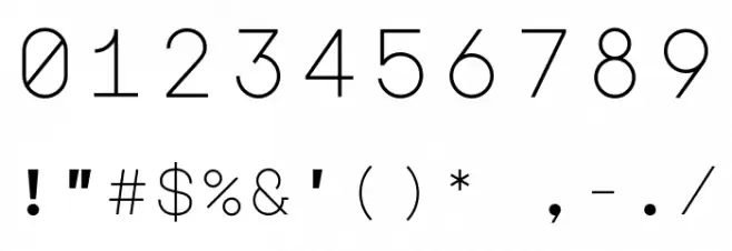 Major Mono Display Regular Font OTHER CHARS
