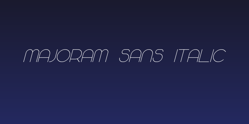 Majoram Sans Italic Social Header