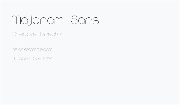 Majoram Sans Business Card