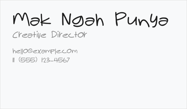 Mak Ngah Punya Business Card