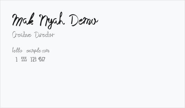 Mak Nyah Demo Business Card