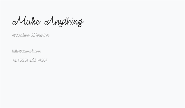 Make Anything Business Card