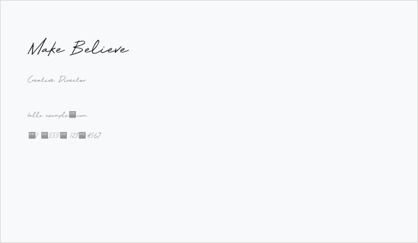 Make Believe Business Card